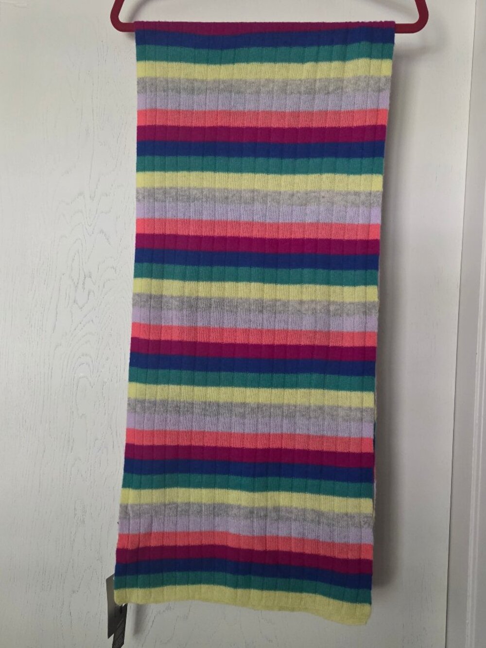 NWT Charter Club Luxury Cashmere Scarf Striped Multi-Color 64”x14”
